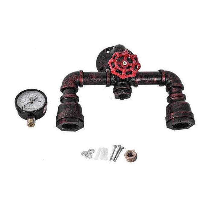 PipeLume Industrielle Wandleuchte | Retro Metallrohr-Design | 2/3-flammige Wandlampe | Vintage Deko