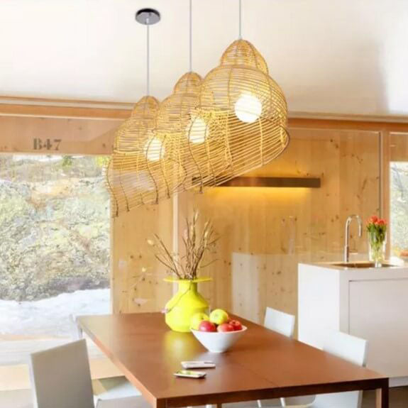 ConchaLuxe – Vintage Rattan Pendelleuchte | Muscheldesign | Natürliche Eleganz für Ihr Zuhause