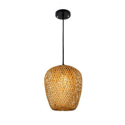 BambooHaven Hängeleuchte | Rustikaler Stil | Handgefertigt | Umweltfreundliche Bambuslampe | Dekorative Pendelleuchte