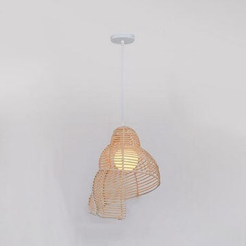 ConchaLuxe – Vintage Rattan Pendelleuchte | Muscheldesign | Natürliche Eleganz für Ihr Zuhause