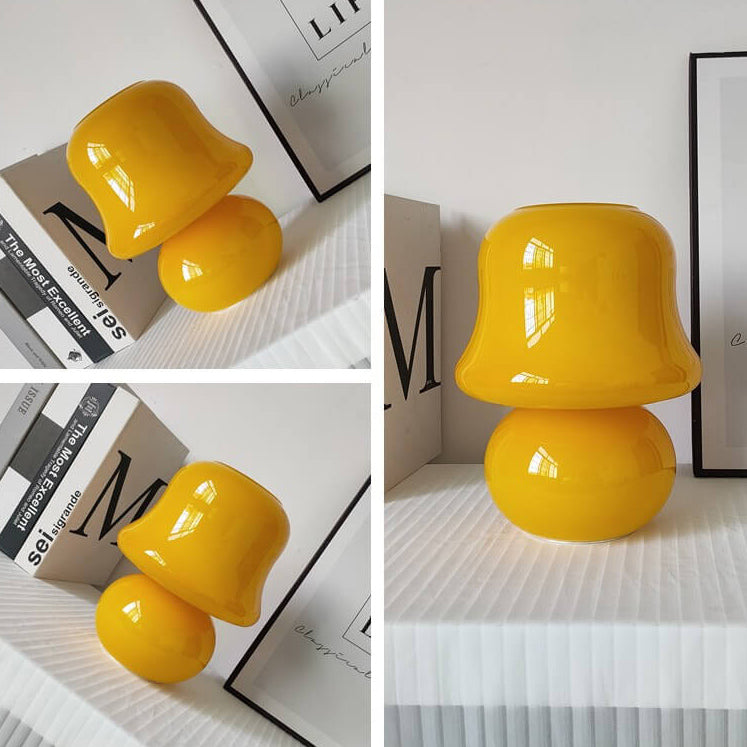 MushLume Glas Tischlampe | Französisches Design | Handgefertigt | Pilzform | Deko & Beleuchtung