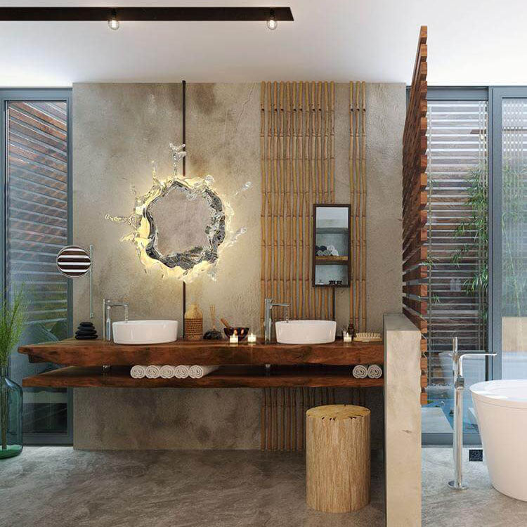 Splashora Wandleuchte | Modernes Wasserspritz-Design | Edelstahl & Acryl | LED & Dimmbar