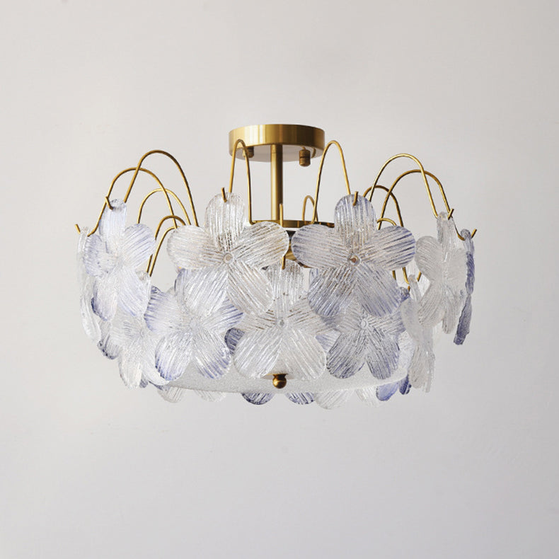 FleurIron Semi-Flush Deckenleuchte | Französisches Design | 5/6 Lichter | Blumenoptik | Wohnzimmerbeleuchtung