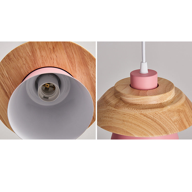 LunaDisc Moderne Pendelleuchte | Minimalistisches Design | Holz & Metall | Wohnraumbeleuchtung