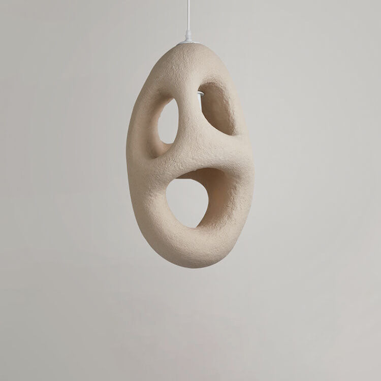 Resinoid Wabi-Sabi Pendelleuchte | Geometrisches Kreisdesign | Japanischer Stil | Einzigartige Beleuchtung