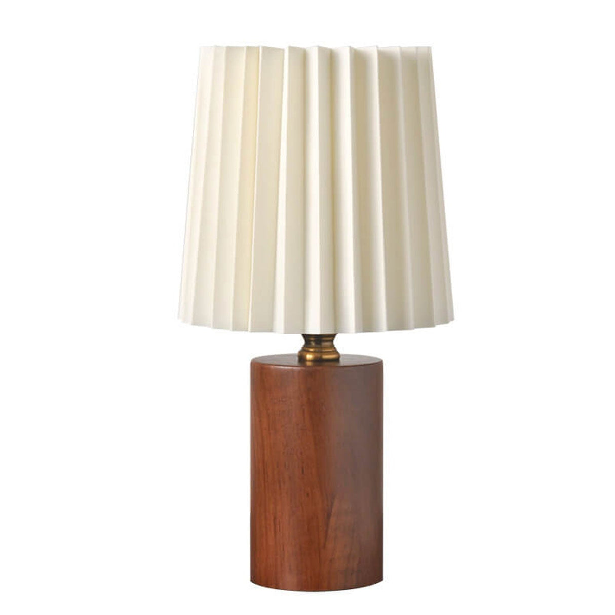 AuroraPleat Vintage Korean Tischlampe | Holzfuß | Gefalteter Lampenschirm | 1-Licht Design