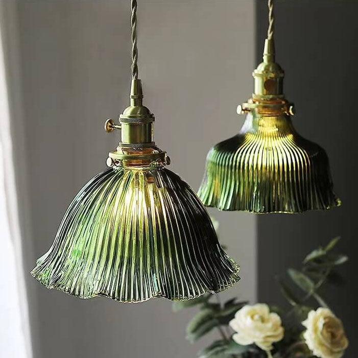 OrnaLite Nordic Pendelleuchte | Kupfer & Walnussholz | Blütendesign | Minimalistischer Stil