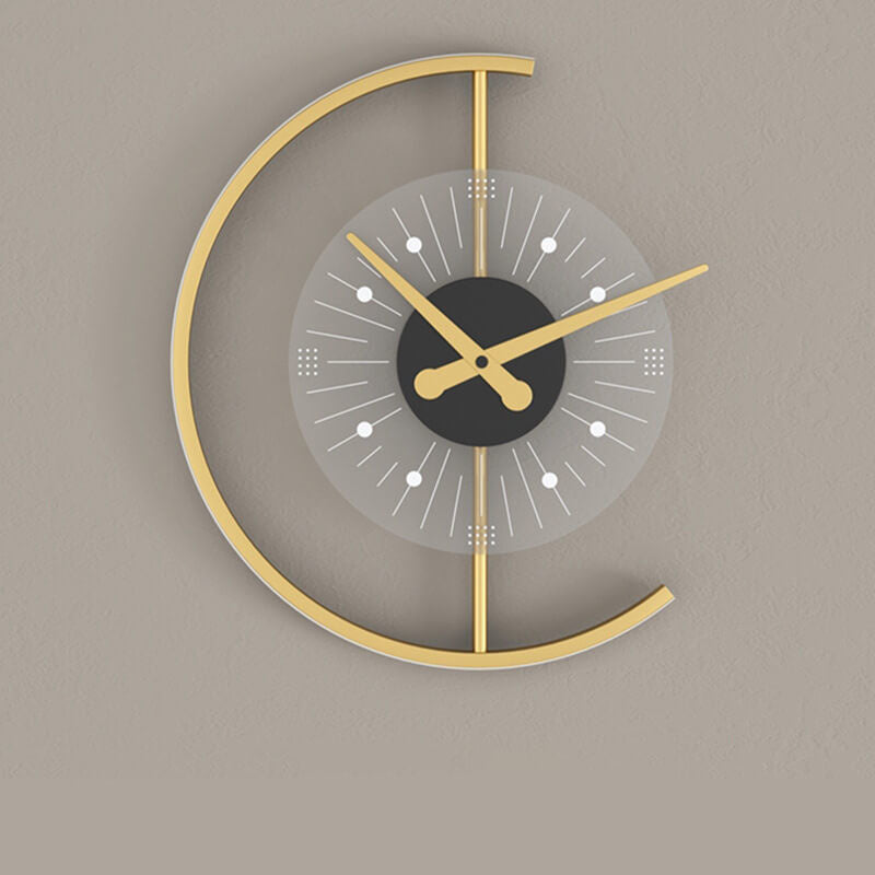 LumeClock LED Wandleuchte | Kreatives Uhrendesign | Goldrahmen | Stimmungsvolle Beleuchtung für Wohnzimmer