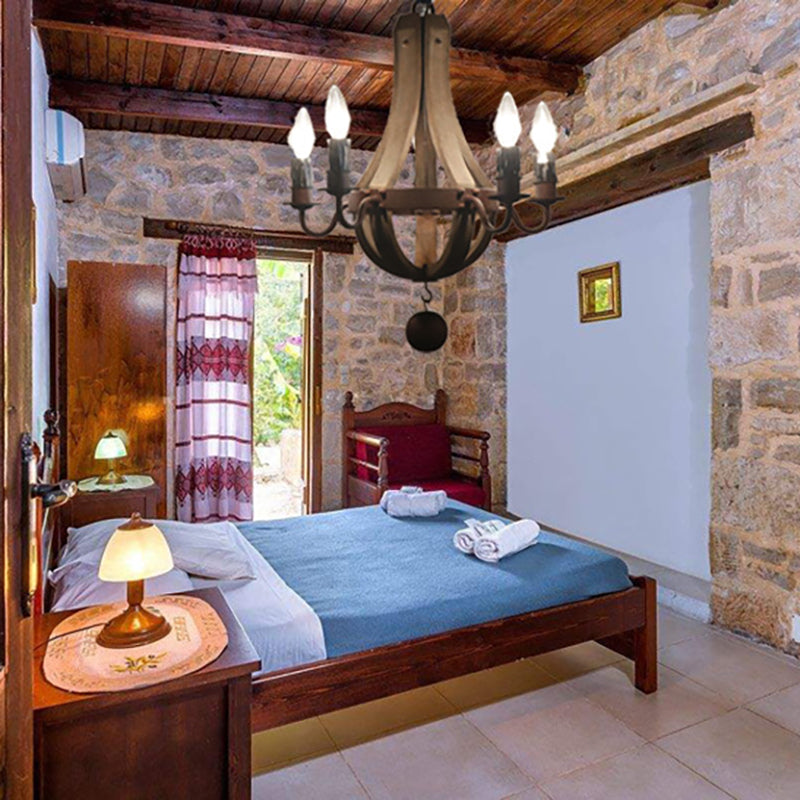 RustiLuxe Runde Ast-Kerzenhalter Holz-Eisen Kronleuchter | 5/6/8 Lichter | Landhausstil