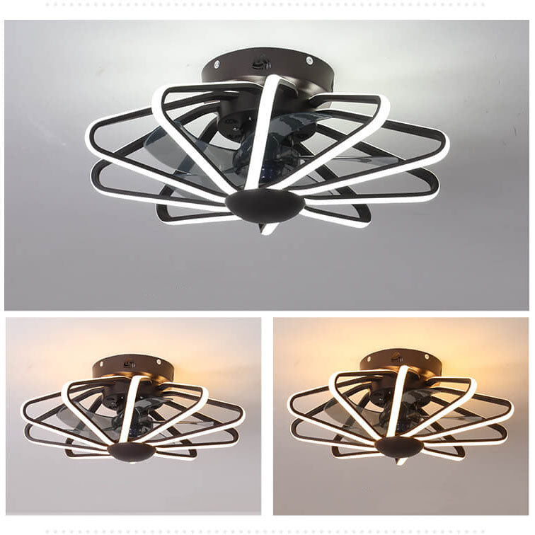 BreezeCage LED Deckenventilator | Nordic Käfig-Design | Semi-Flush Mount | Beleuchtung & Ventilator | Modern & Stilvoll