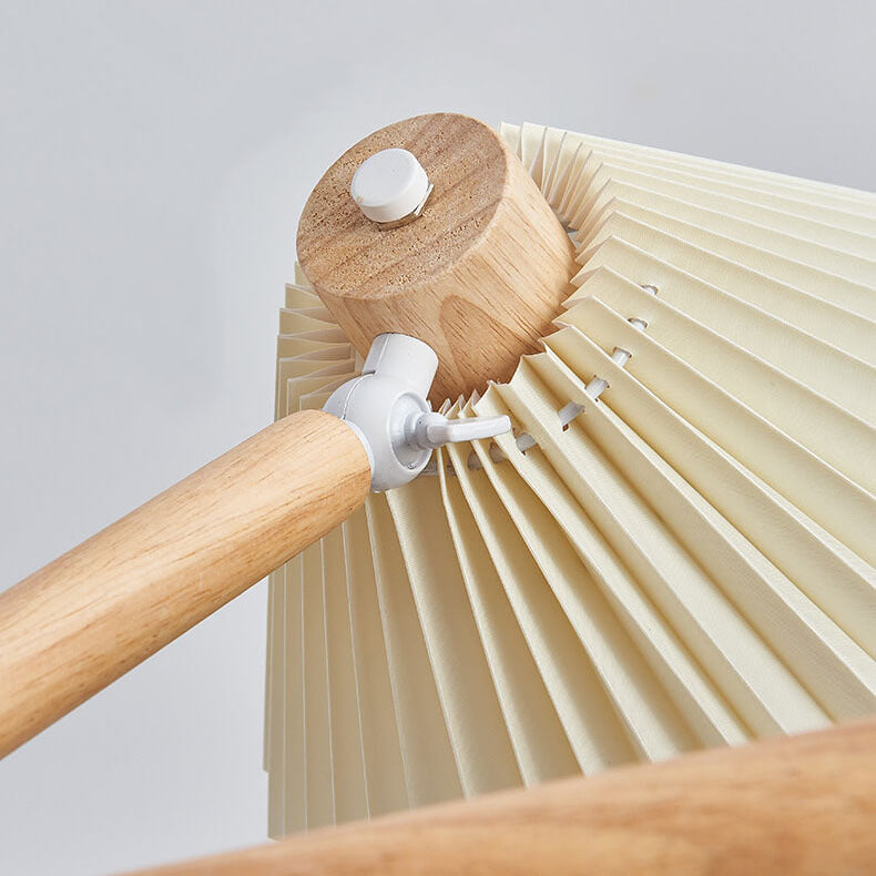 LumiPlea Nordic Holz Deckenleuchte | Plissee-Schirm | 3/6/8-Licht Halbrunde Deckenlampe