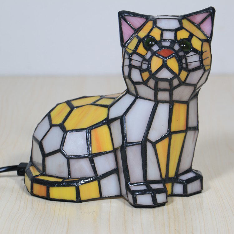 CataLume Tiffany Tischlampe | Buntglas-Design | 1-flammig | Schlafzimmer-Beleuchtung