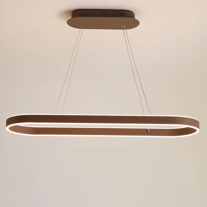 LumaOval Minimalistische LED Pendelleuchte | Ovales Aluminium-Design | Dimmbares Licht | Luxus Kronleuchter