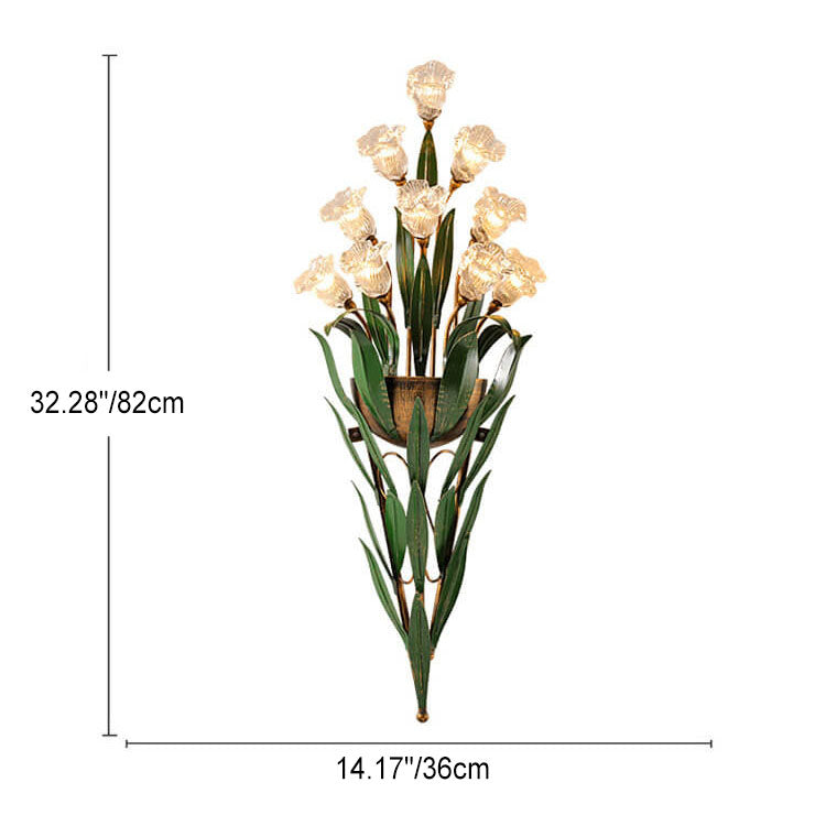 FloraLux Wandlampe | Modern Minimalist Design | 6/10-flammig | Glasblüten | Dekorative Beleuchtung