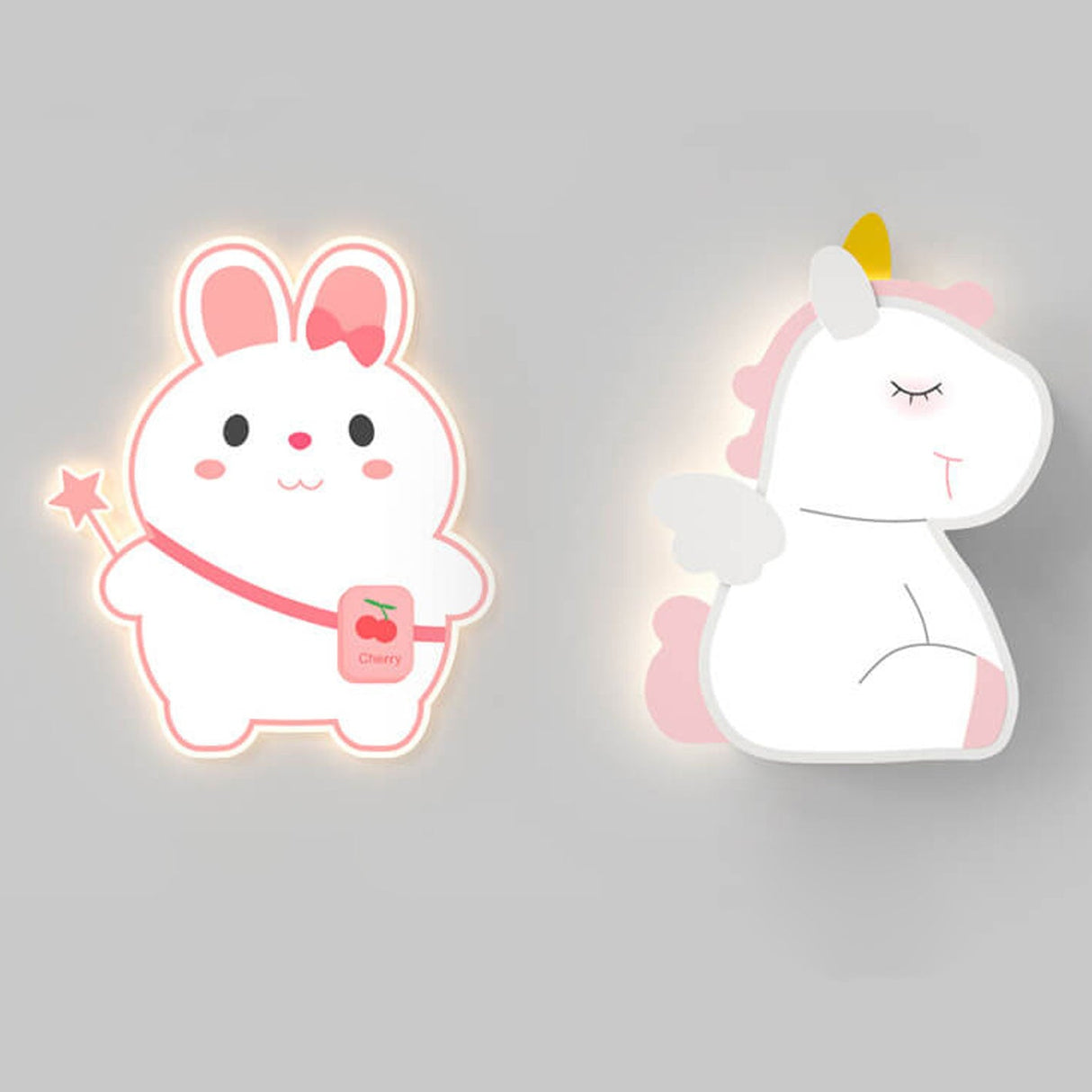 GlowBunny LED Kinder Wandleuchte | Kreatives Design | Einhorn & Hase | Dimmbar & Modern
