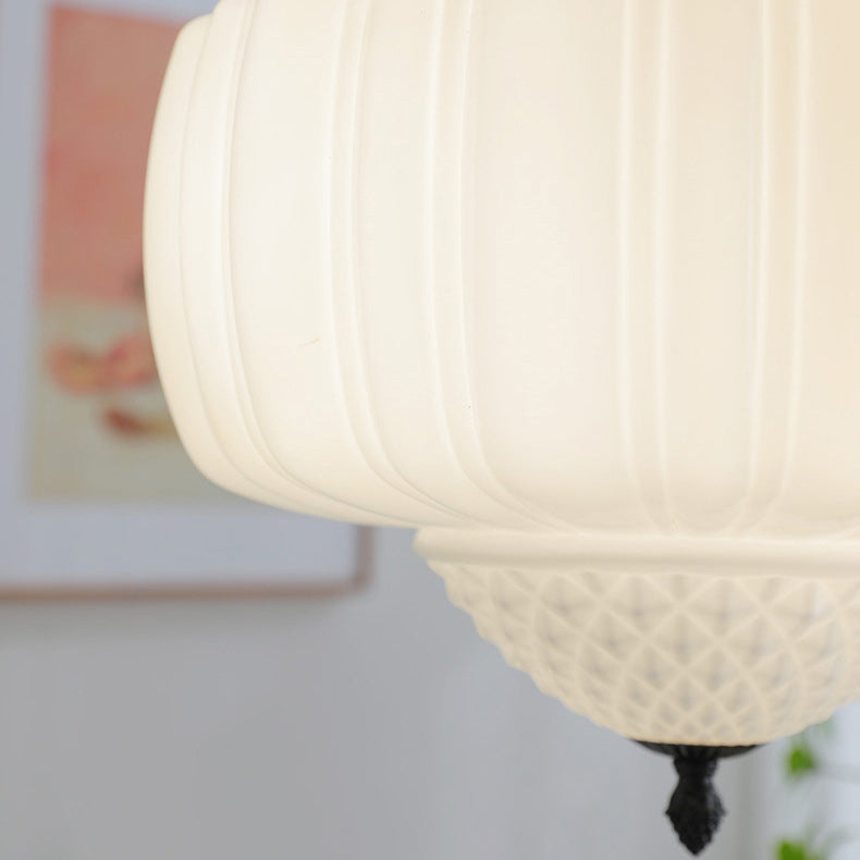 Creamora Pendelleuchte | Modernes Laternen-Design | Eisen & Glas | 3-flammige Beleuchtung für Wohnzimmer