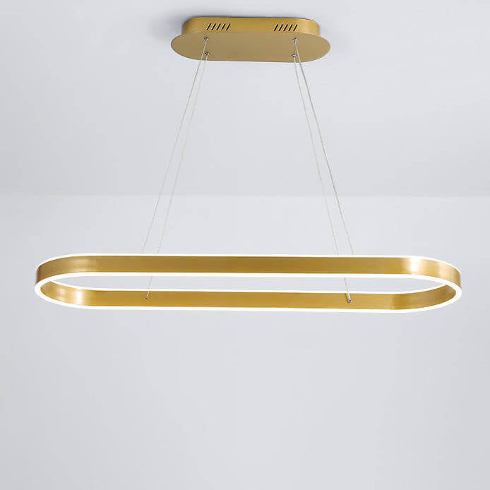 LumaOval Minimalistische LED Pendelleuchte | Ovales Aluminium-Design | Dimmbares Licht | Luxus Kronleuchter