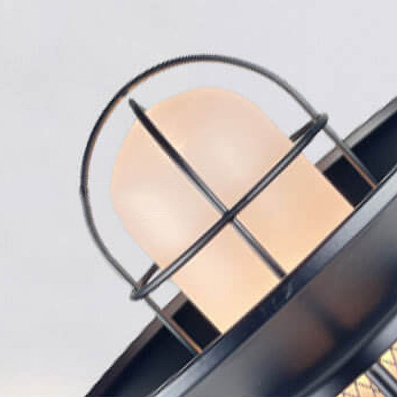 AquaGleam Außen Deckenleuchte | Wasserdicht | Frostglas & Eisen | Semi-Aufbau-Montage