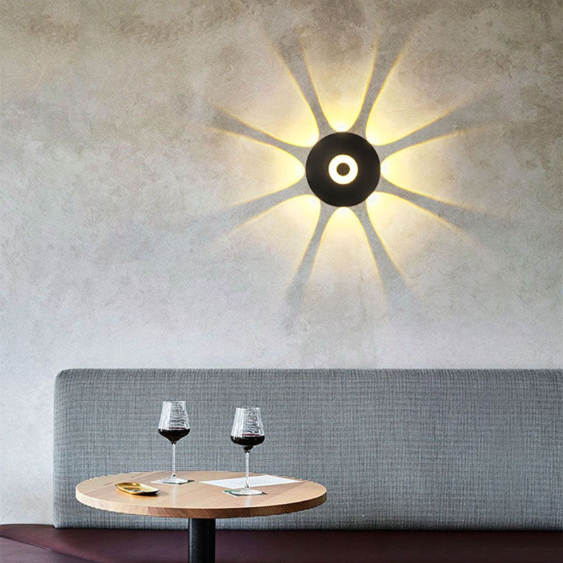 LumaNest LED Wandleuchte im skandinavischen Stil | Aluminium Rundschirm | Wetterfest für Außenbereich & Terrasse