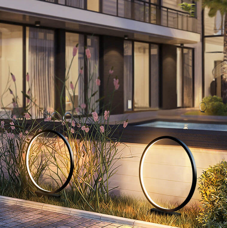 LunoRing LED Gartenleuchte | Wasserdicht | Aluminium Ringdesign | Acryl-Lampenschirm | Outdoor Beleuchtung