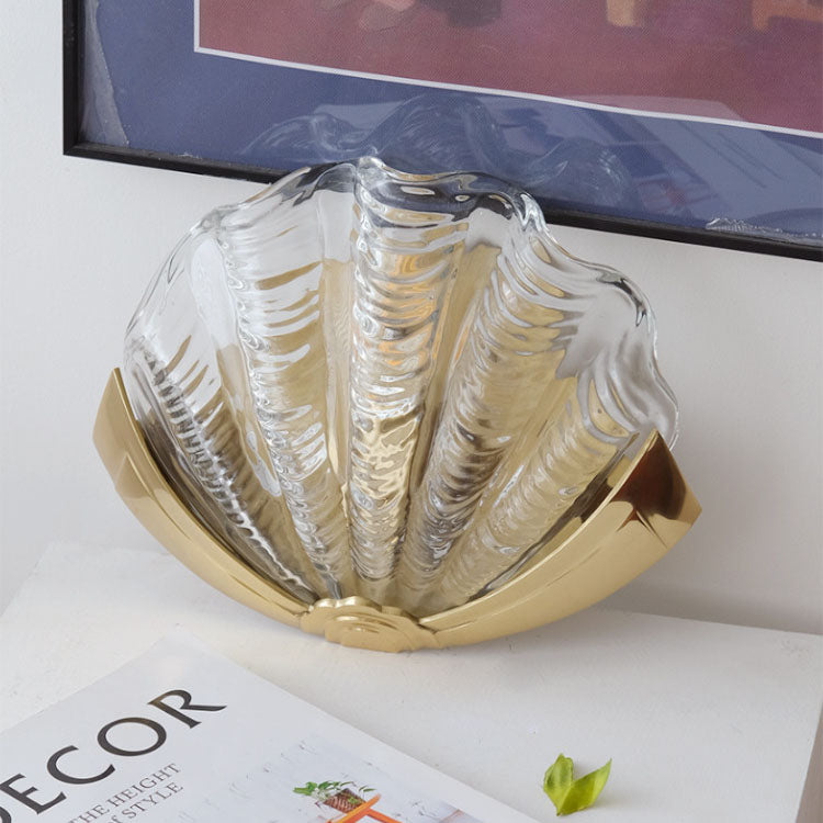 Lumova Muschel-Wandleuchte | Art Déco Design | Glas & Messing | Schlafzimmerbeleuchtung