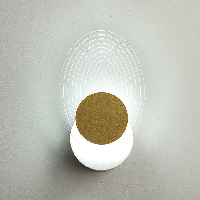 Luxoria Geo LED Wandleuchte | Goldenes Geometrisches Design | Acryl & Modern | Warmes Licht