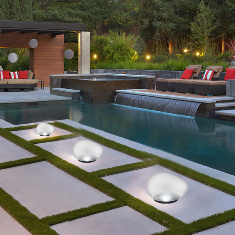 EcoPebble Solar LED Gartenleuchte | Solarbetrieben | Außenbeleuchtung | Dekorative Kieselsteinoptik