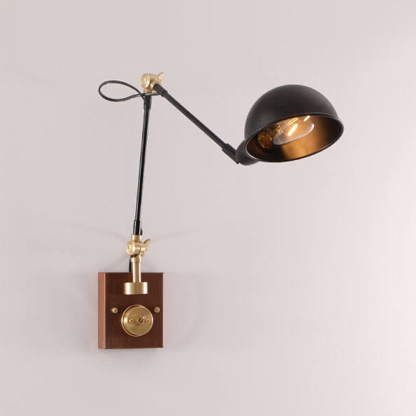 Walvora Vintage Wandlampe | Japanisches Design | Drehbar | Holz & Metall | Wandleuchte für Zuhause