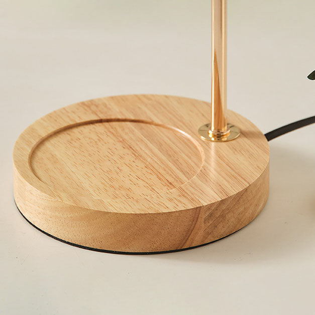 ValoraGlow Tischlampe | Modernes Holzdesign | Maiglöckchen-Stil | 1-flammig & Dimmbar