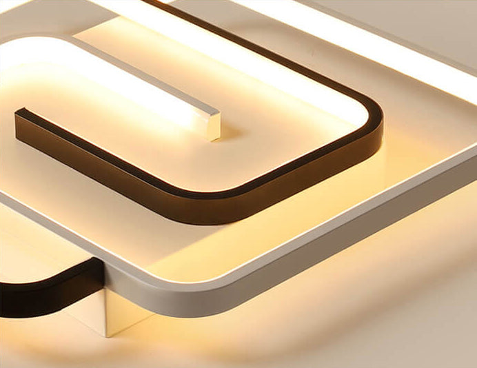 LumeoSquare LED Deckenleuchte | Modernes Aluminium Design | Semi-Flush Mount | Dimmbar | Quadratische Form