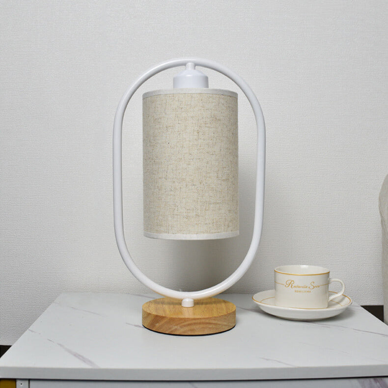 LinoLux Nordic Tischlampe | Dimmbar | Leinenschirm | LED Beleuchtung für Zuhause