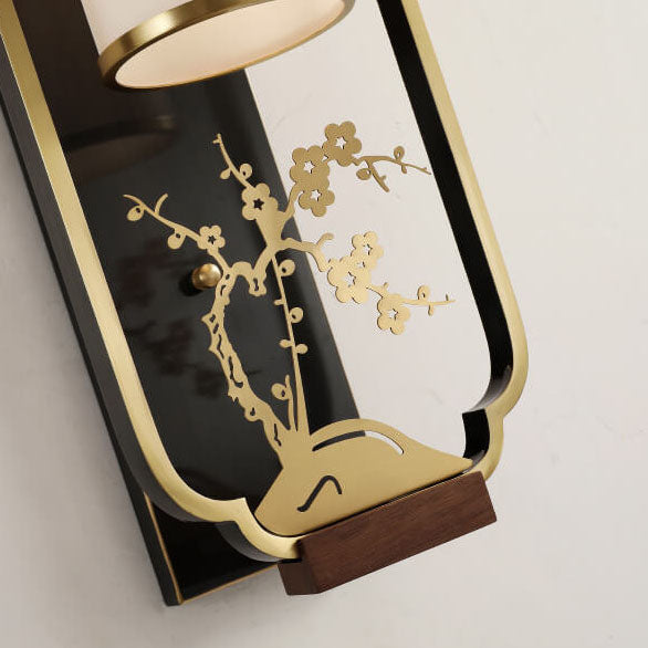 Luminaria Moderne Wandlampe | Kupfer & Glas | Chinesisches Design | Säulenring-Licht