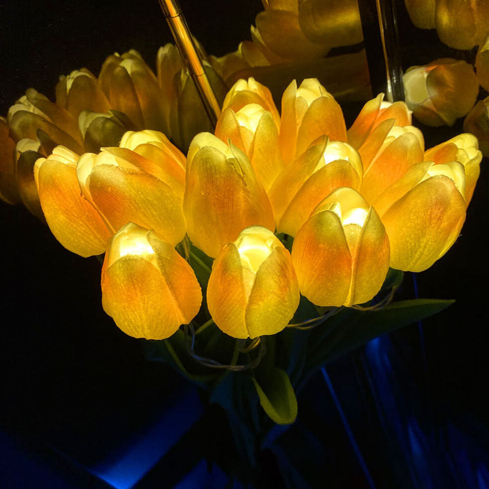 Florina TulipGlow LED Tischlampe | Tiffany-Stil | Blumen-Dekoration | 10/15-Licht-Design