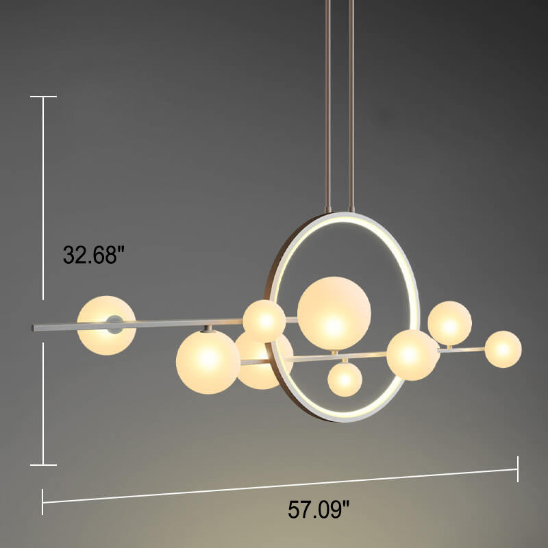 GlintSphere Elegante Glas Pendelleuchte | Magische Bohnenform | 7/10-Licht Island-Leuchte