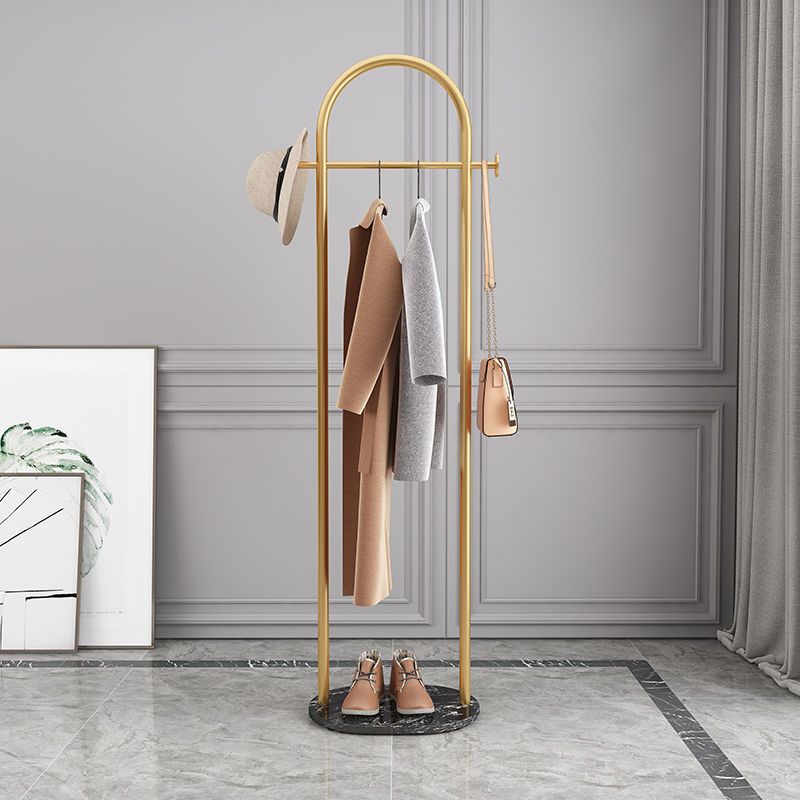 StyleRack™ Zeitgenössischer Garderobenständer aus Metall | Marmorboden | Moderner Kleiderständer für Eingangsbereich