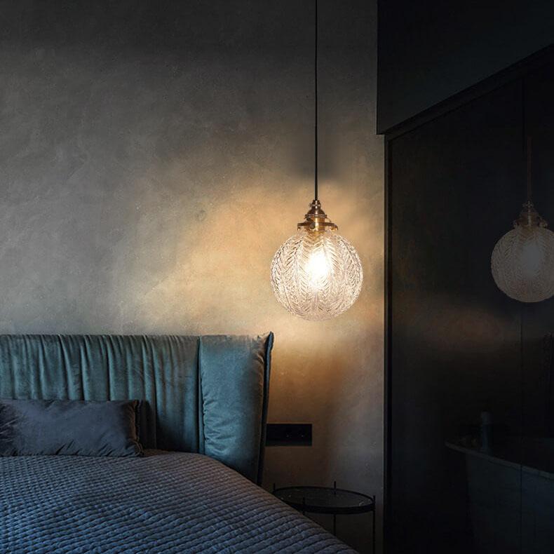 LotuSphere Retro Glas Pendelleuchte | Elegantes Design | Lotus-Struktur | Dekoratives Licht