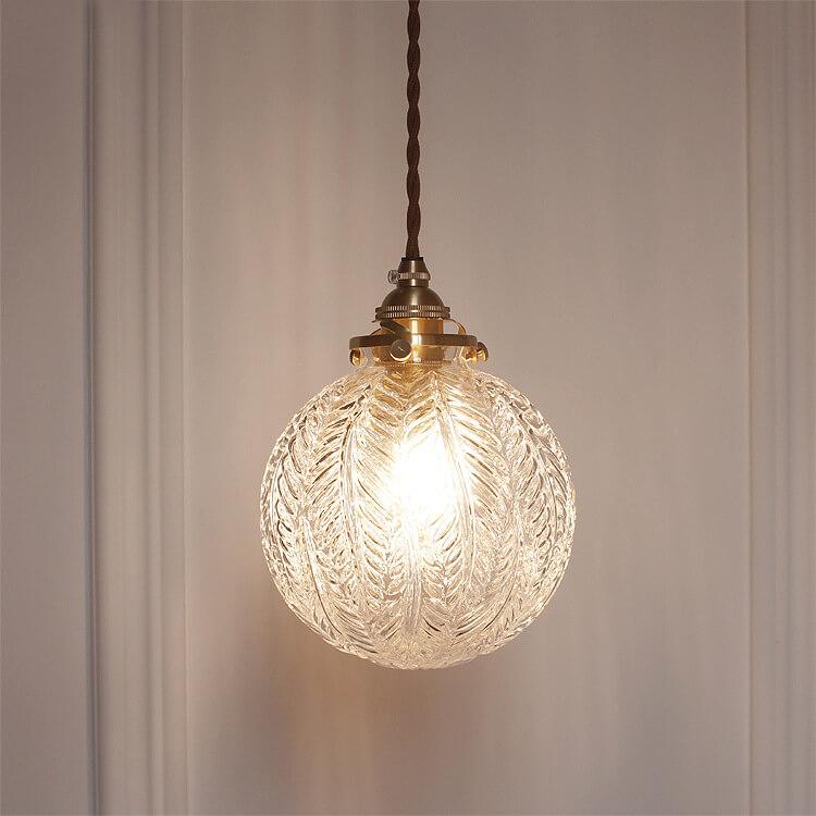 LotuSphere Retro Glas Pendelleuchte | Elegantes Design | Lotus-Struktur | Dekoratives Licht