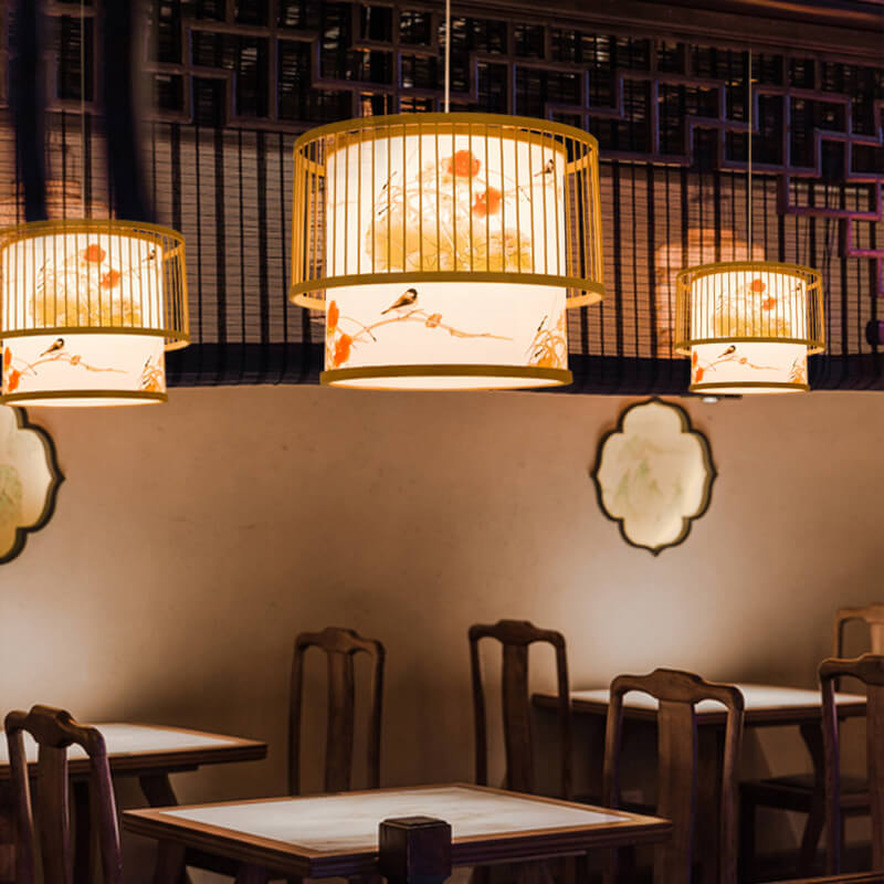 BambooLoom Designer Pendelleuchte | Zylindrische Bambus-Lampe | Handgefertigt | Ideal für Esszimmer & Wohnzimmer