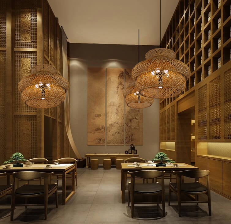 WeaveLux Retro Kronleuchter | Handgewebt | 3 Ebenen | 4/6-flammig | Boho Design für Zuhause