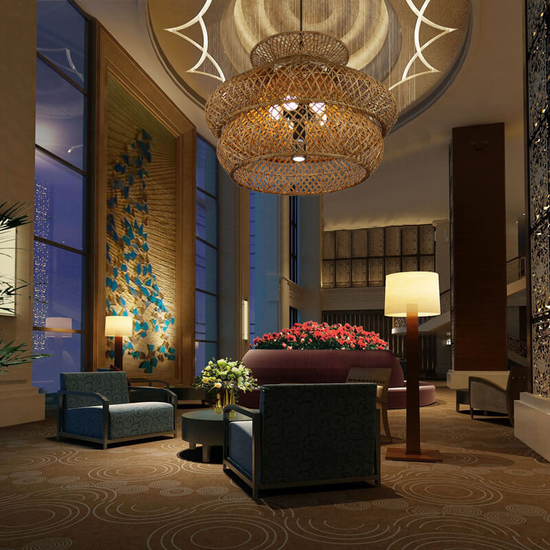 WeaveLux Retro Kronleuchter | Handgewebt | 3 Ebenen | 4/6-flammig | Boho Design für Zuhause