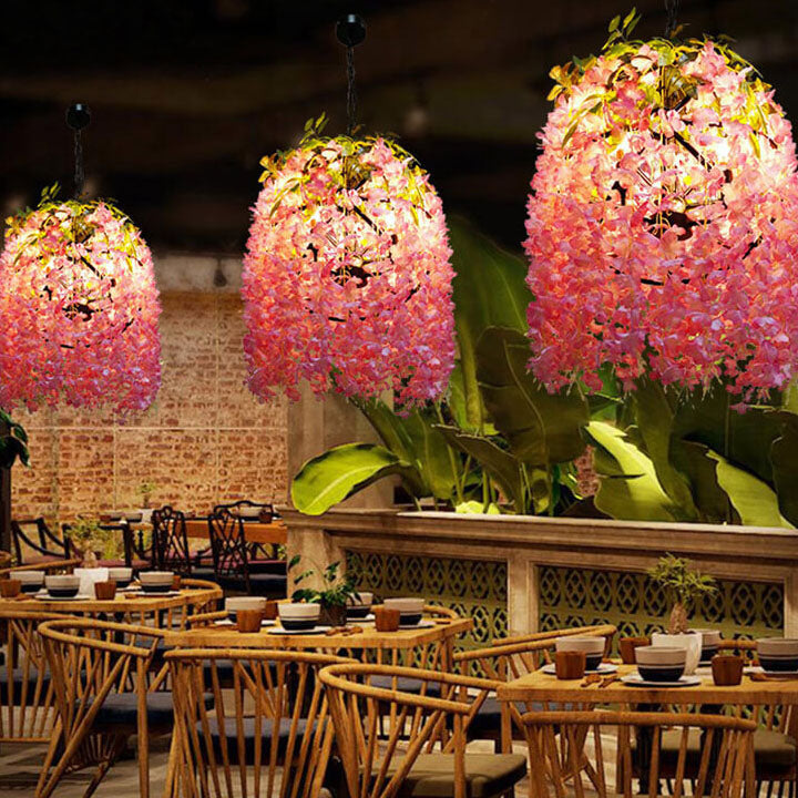 BloomLustre Industrieller Blumen-Kronleuchter | 1/3/5 Lichter | Farbenfrohes Kugeldesign