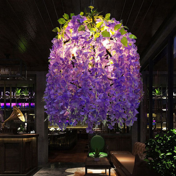 BloomLustre Industrieller Blumen-Kronleuchter | 1/3/5 Lichter | Farbenfrohes Kugeldesign