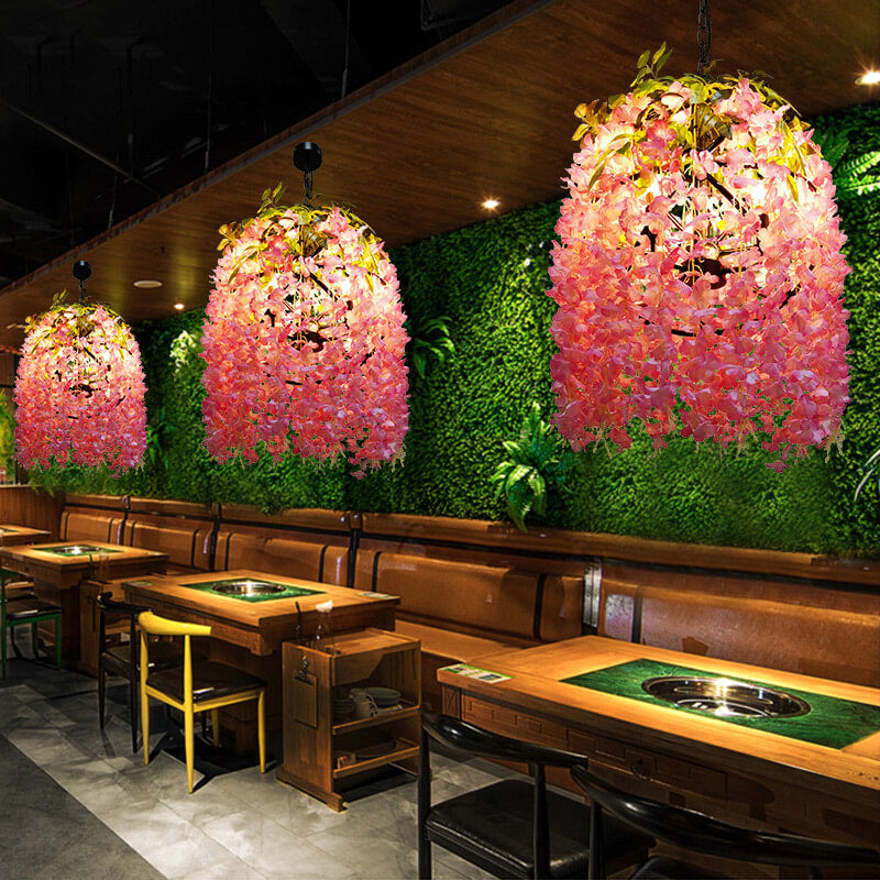 BloomLustre Industrieller Blumen-Kronleuchter | 1/3/5 Lichter | Farbenfrohes Kugeldesign