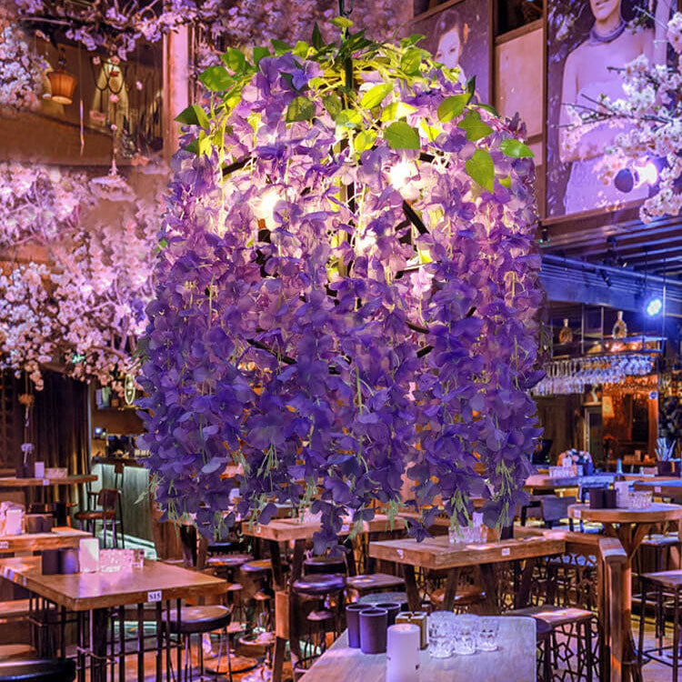 BloomLustre Industrieller Blumen-Kronleuchter | 1/3/5 Lichter | Farbenfrohes Kugeldesign