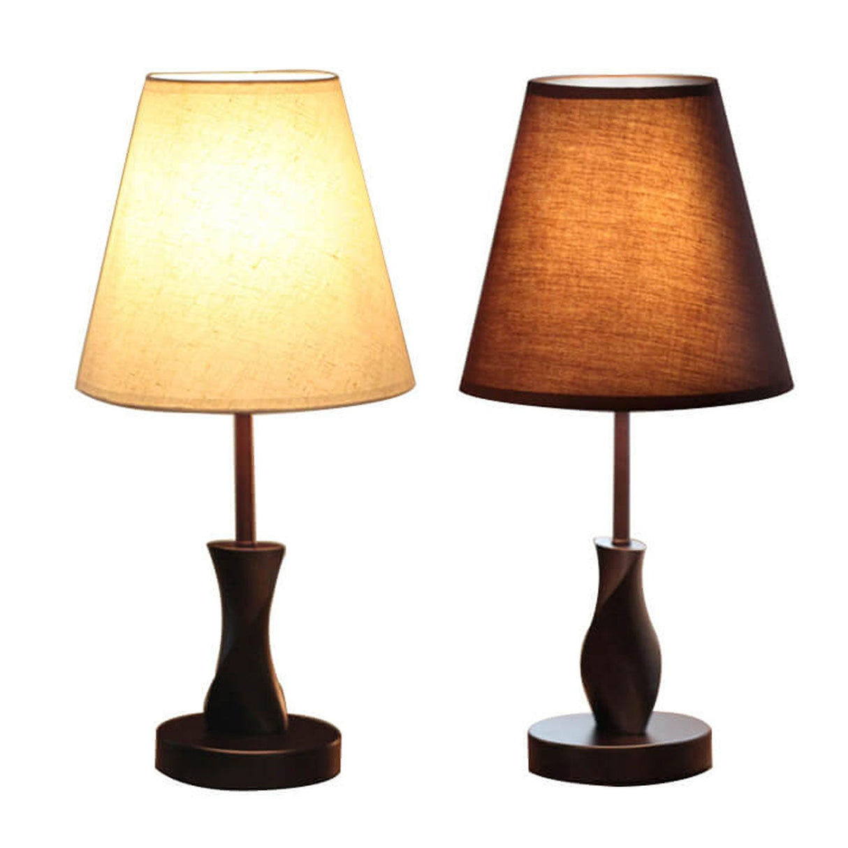 Arvolis Pure Tischlampe | Minimalistisches Design | Massivholz & Stoffschirm | Dekorativ & Modern