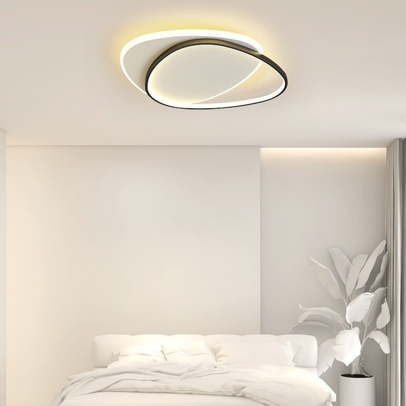 TriLume Minimalistische LED Deckenleuchte | Dreieck-Oval Design | Acryl & Eisen | Warm-/Weißlicht | Wohnzimmerbeleuchtung