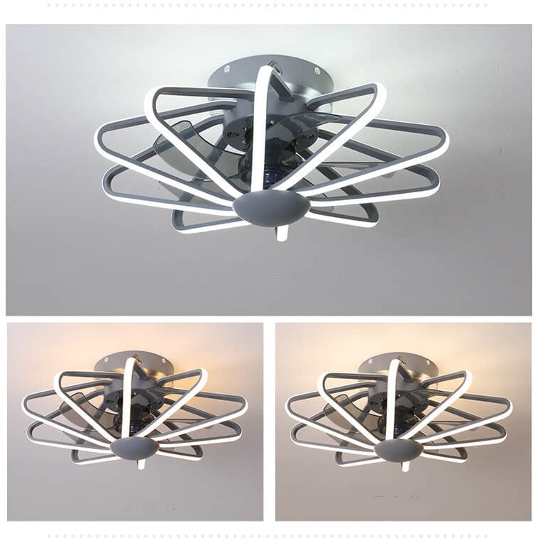 BreezeCage LED Deckenventilator | Nordic Käfig-Design | Semi-Flush Mount | Beleuchtung & Ventilator | Modern & Stilvoll