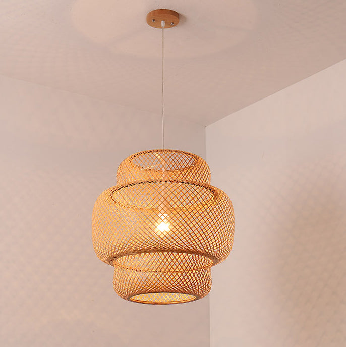 Zenoku Bambus Hängeleuchte | Traditionelles Design | Natürliche Eleganz | Beleuchtung fürs Wohnzimmer