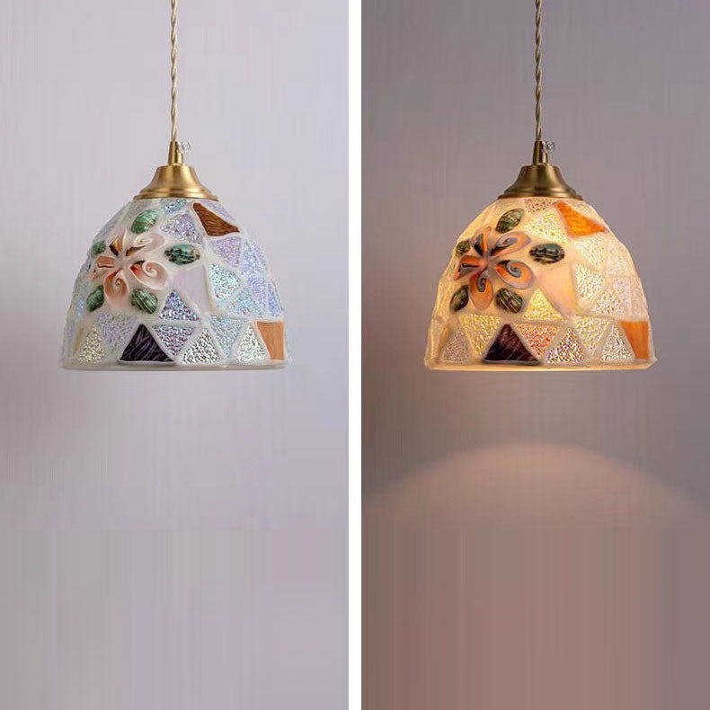 ArtiaShell Tiffany-Stil LED Hängeleuchte | Halbkreisförmiges Design | Stimmungslicht für Schlafzimmer