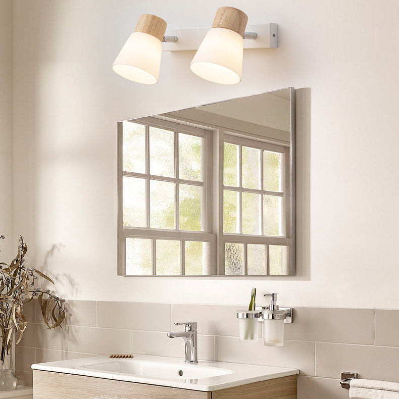 LightHorn Minimalistisches Holz Eisen Glas Wandleuchte | 1/2 Lichter | Modernes Design